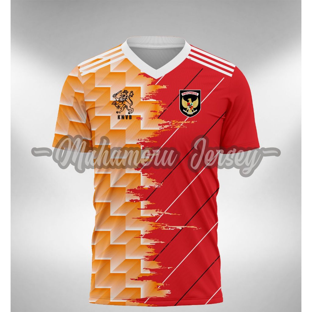 Jersey Kombinasi Timnas Indonesia X Belanda Retro 1987 1988