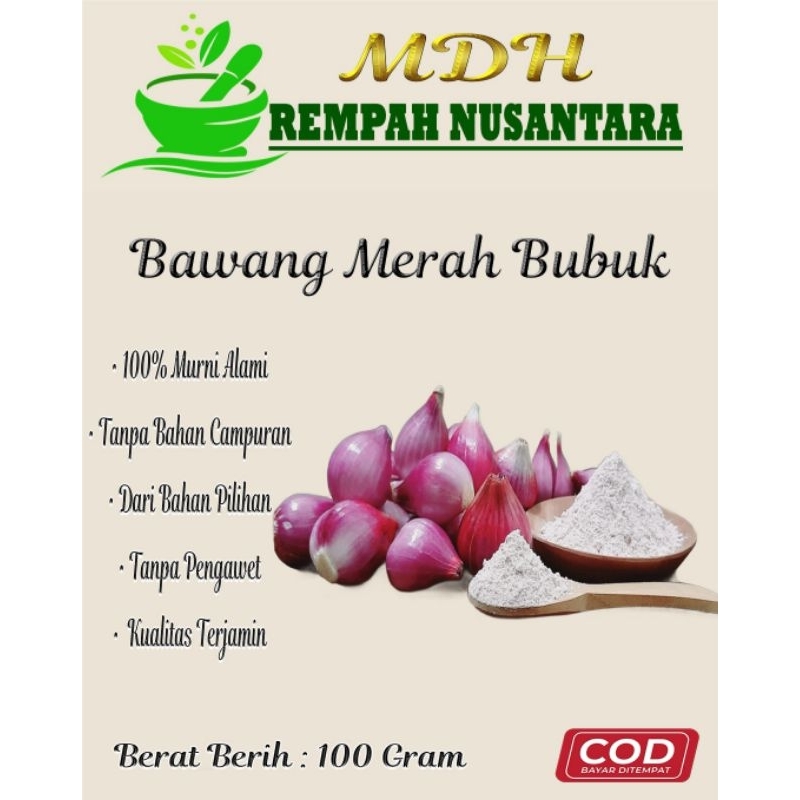 

BAWANG MERAH BUBUK 100 GRAM - MURNI 100% DARI BAHAN PILIHAN