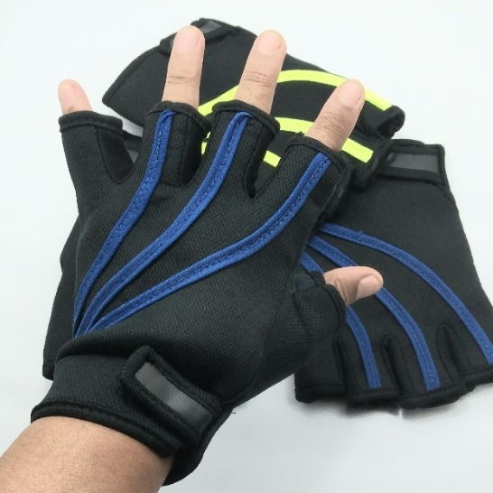 Sarung tangan motor lis setengah jari sniper motocross buntung ojol pria wanita dewasa anti uv termu