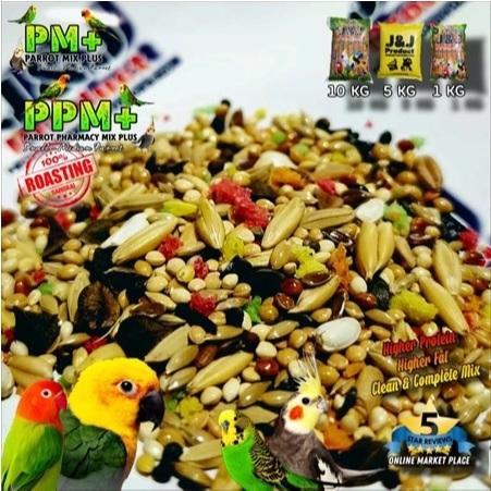 Pakan Lovebird Parkit Falk J&J Parrot Pharmacy Mix Plus PPM+ Parrot Mix Plus PM+ 1 KG