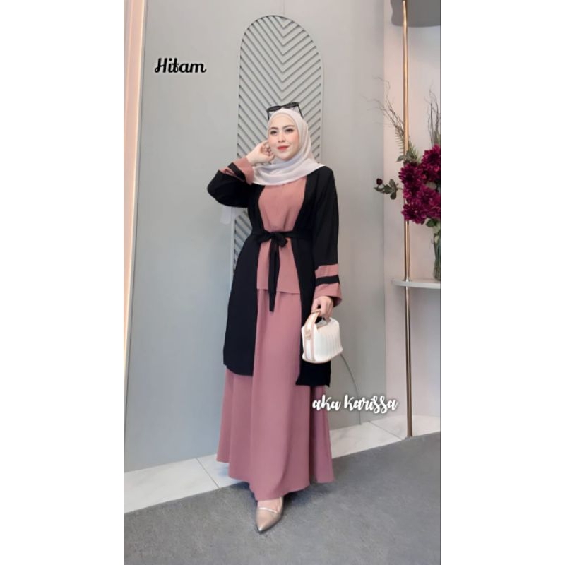 DIANITA SETROK / COUPLE  RISA MOTIF SERIES KODE 1 GAMIS + KOKO ORI AKU KARISSA