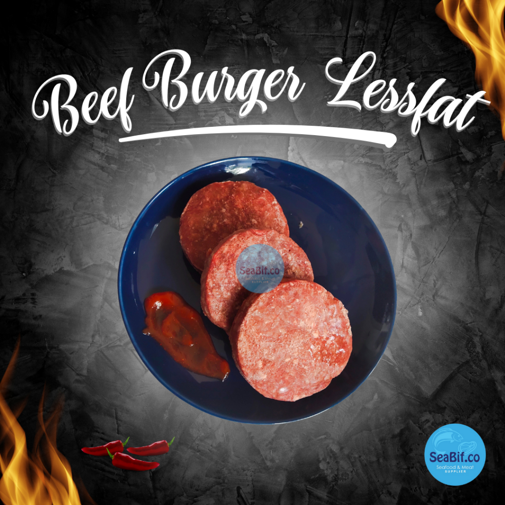 

Patty Beef Burger Import Less Fat Dan Regular Healty Frozen Meat - Seabif