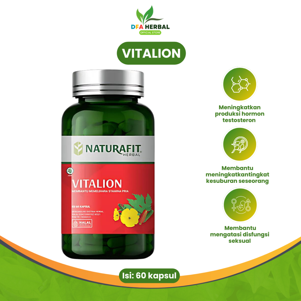 Obat Herbal Vitalion Kapsul Suplemen Untuk Meningkatkan Dan Menambah Stamina Penyubur Pria 60 Pcs