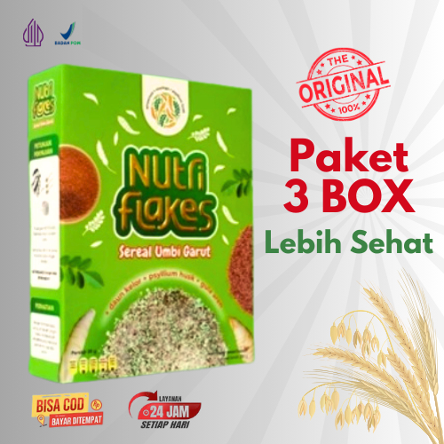 

Nutriflakes Sereal Umbi Garut Asam Lambung Original 3 Box