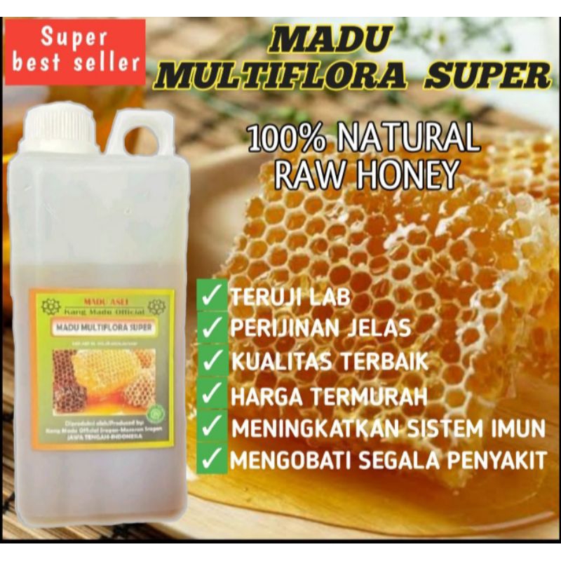 

Madu Multiflora Super Natural Raw honey/Madu Murni/Madu super 1Kg