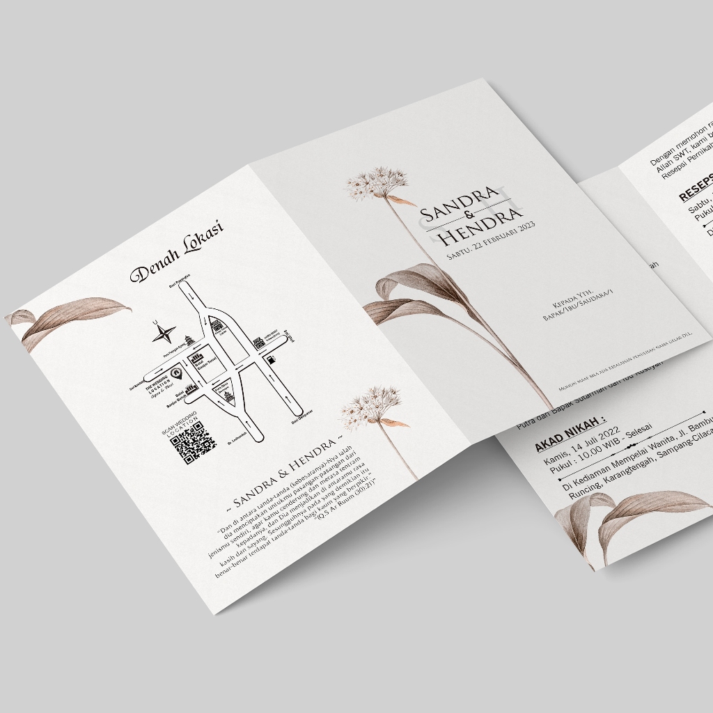 Undangan Pernikahan Simple Elegan Rustik Cantik, Undangan Murah Undangan Nikah Simple