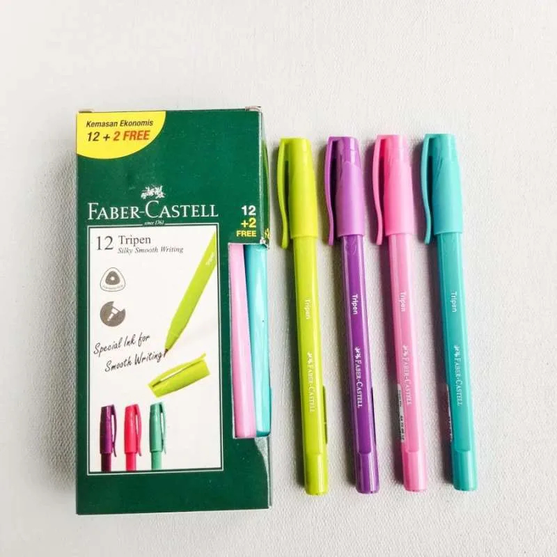 

Pulpen Faber-Castell Tripen Kemasan Ekonomis 12+2free Pena pilihan terbaik