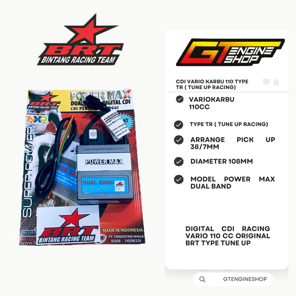 CDI VARIO 110CC CDI VARIO KARBU 110C CDI BRT VARIO KARBU 110CC TYPE (TR) TUNE UP RACING