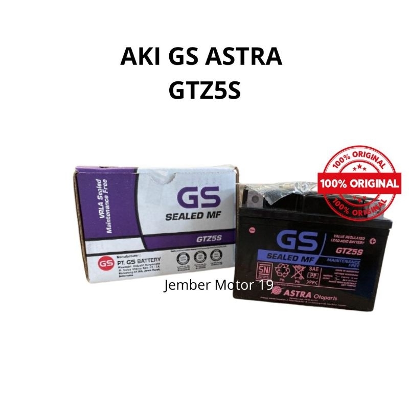 AKI/ACCU MOTOR GS ASTRA GTZ5S HONDA, VERZA, MEGAPRO ORIGINAL