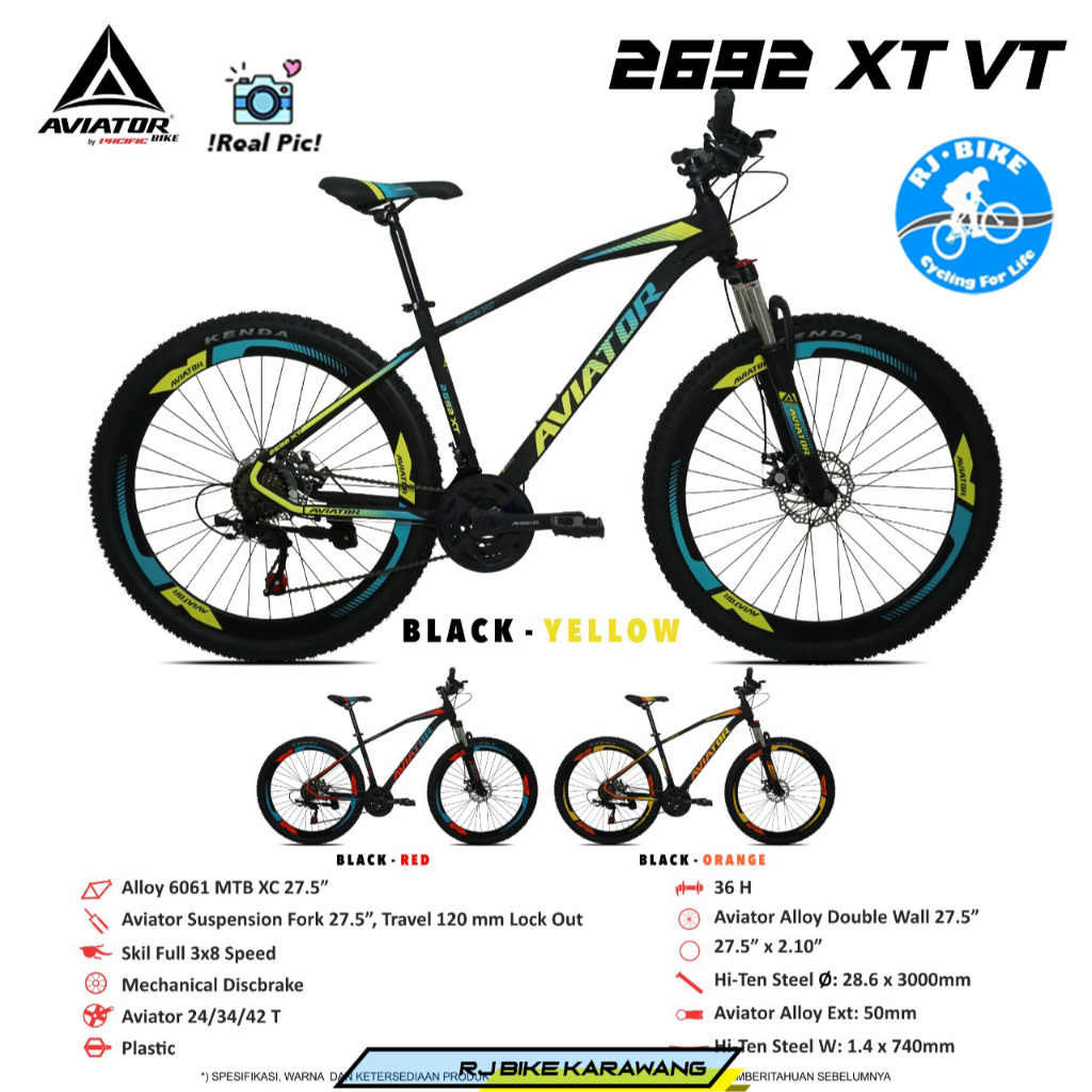 SEPEDA GUNUNG MTB 27,5"  26" AVIATOR 2692 XT XT VT dan 2692 AH VT