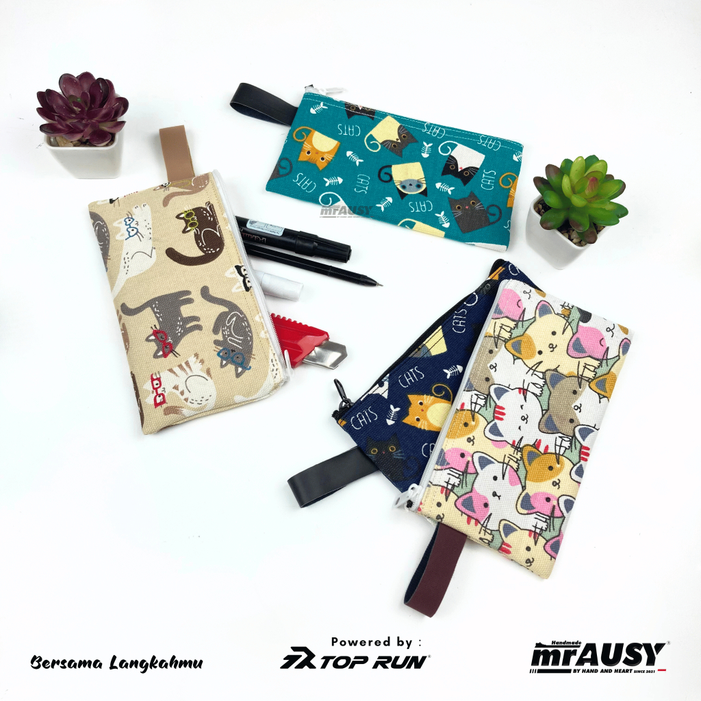 

Tempat Pensil Dompet ATK Bahan Kanvas mrAUSY Tepak Kotak