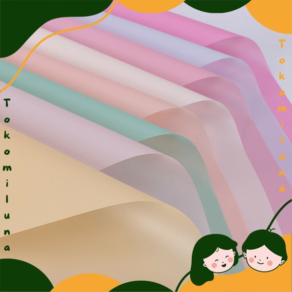 

Korean plain cellophane flower bouquet wrapping paper kertas buket bunga warna polos HB1675