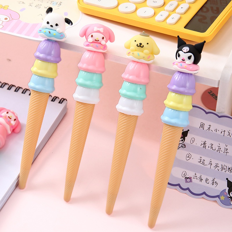 

2 PCS PULPEN GEL KUROMI CINNAMOROLL BENTUK ES CREAM/PULPEN CUTE KUROMI SANRIO