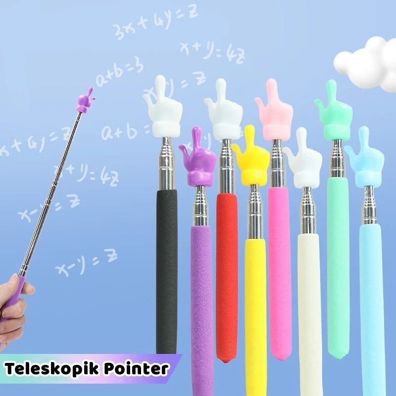 

( SEE ) Tongkat penunjuk whiteboard untuk guru mengajar / Tongkat penunjuk papan tulis praktis / ATK Extendable pointer teleskopik