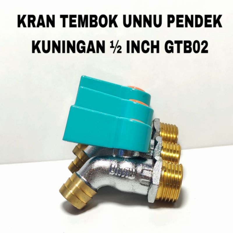 Kran Air Unnu 1/2 Inch GTB02/Kran Air Tembok Kuningan Unnu GTB02