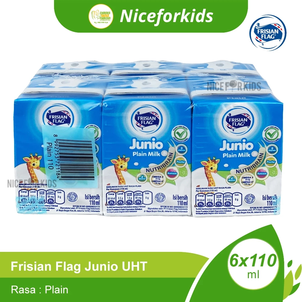 

frisian flag susu uht junio plain 6x110ml