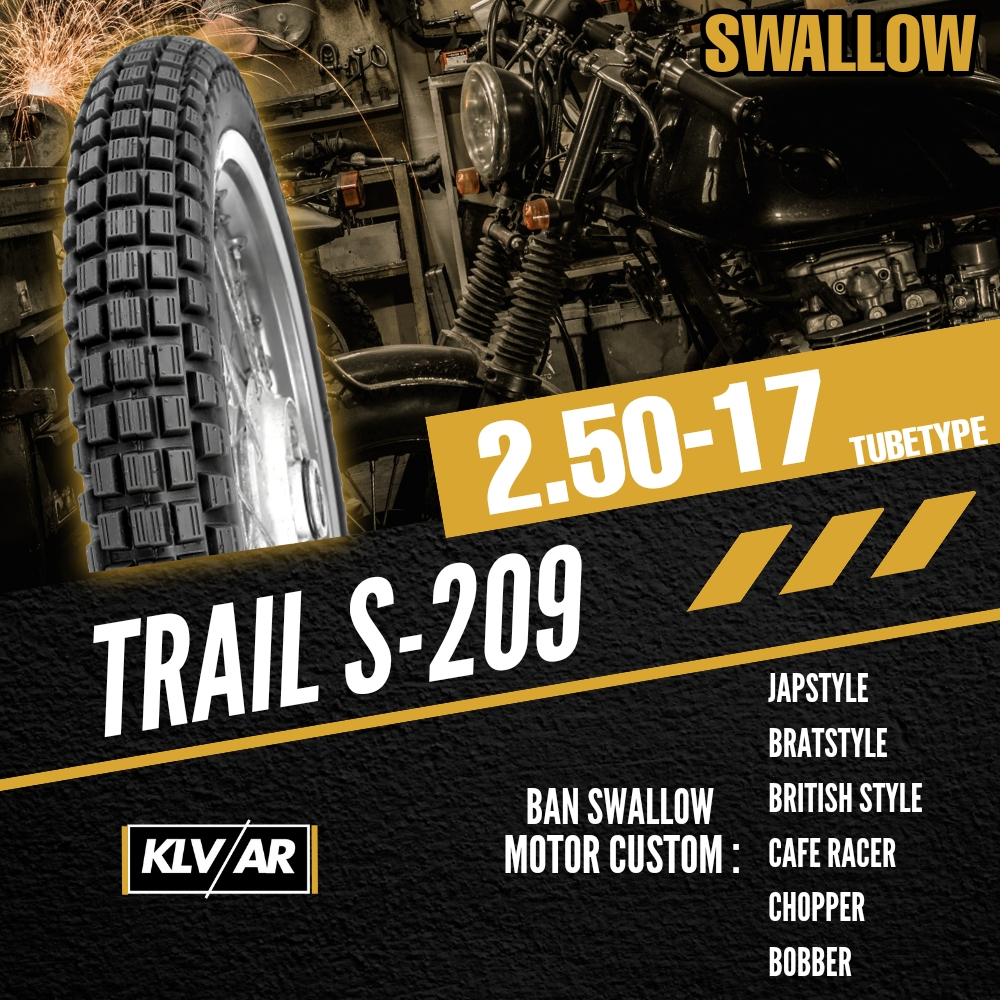Ban Swallow Trail Ring 16 / 17 / 18 / 19 / 21 Swallow S209 Tube Type (Bukan Tubeless) Ban Motor Trai