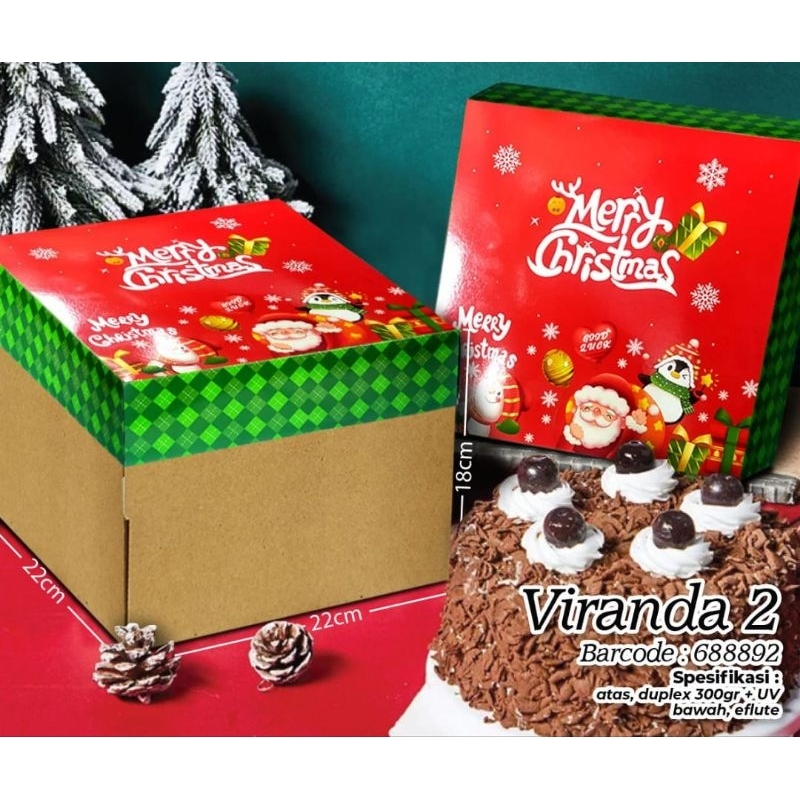 

Xmas Natal Christmas Dus Cake Uk 22*22*18cm Per 2Pcs