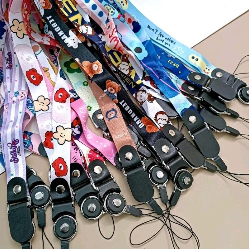 H (H1) TALI GANTUNGAN HP KARAKTER / HANDPHONE / KUNCI / KARTU / BISA GANTUNG DI LEHER / HARGA GROSIR