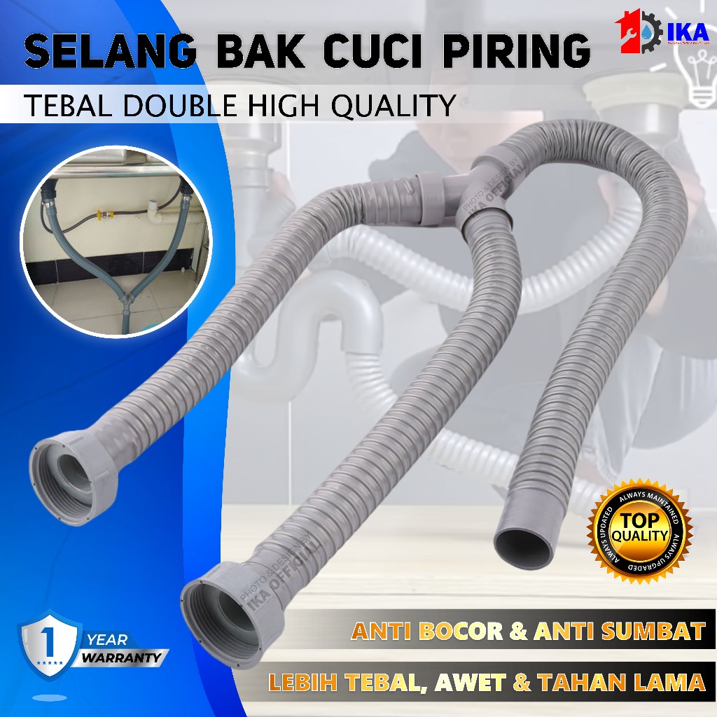SELANG BCP DOUBLE ABU TEBAL Selang Bak Cuci Piring Selang BCP Cabang Abu Abu / Selang Cabang