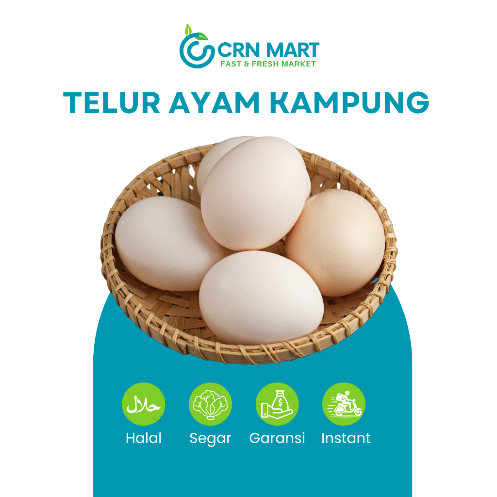 

CRN MART - Telur Ayam Kampung Organik/Telur Premium 1 Paket Isi 4 Butir