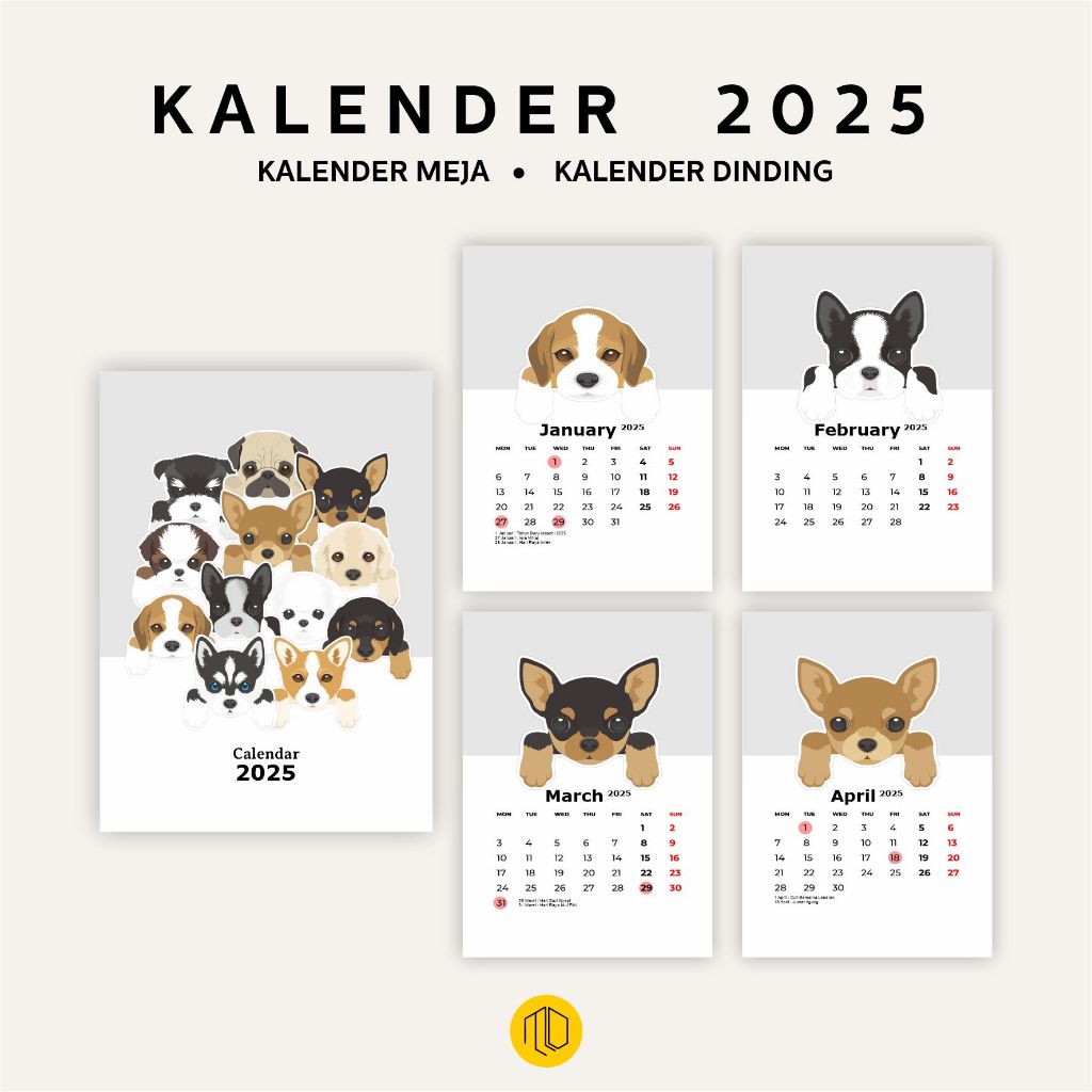

Kalender 2025 Motif Anjing / Kalender Karakter Anjing / Kalender Meja 2025 / Kalender Dinding 2025 / Kalender Aesthetic 2025 / Kalender Duduk 2025 / Kalender Kantor