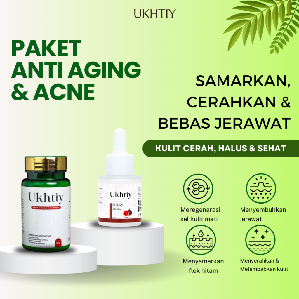 (BUNDLING) Ukhtiy Collagen + Ukhtiy Serum - Anti Aging, Acne & Dark Spot
