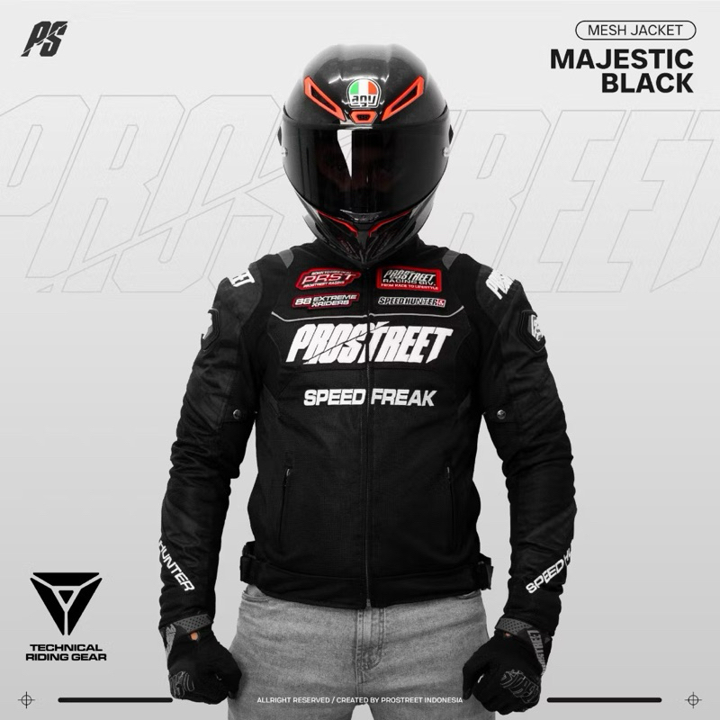 JAKET MESH PROSTREET MAJESTIC BLACK ORIGINAL