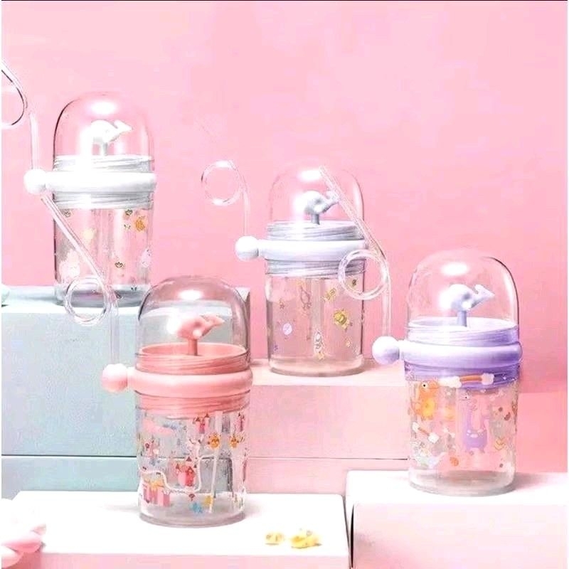 B ( B70 ) BOTOL MINUM ANAK LUMBA IKAN PAUS AIR MANCUR K KEKINIAN BPA FREE B19 NO DUS + TALI