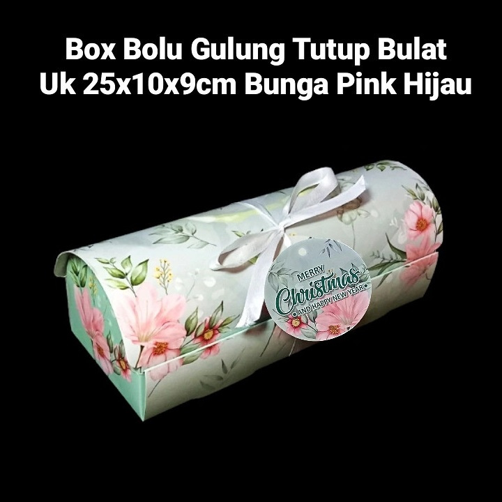 

( 5 pcs ) Dus Kotak Natal Hampers Roll Cake Box 25x10x9 cm Packaging Bolu Gulung