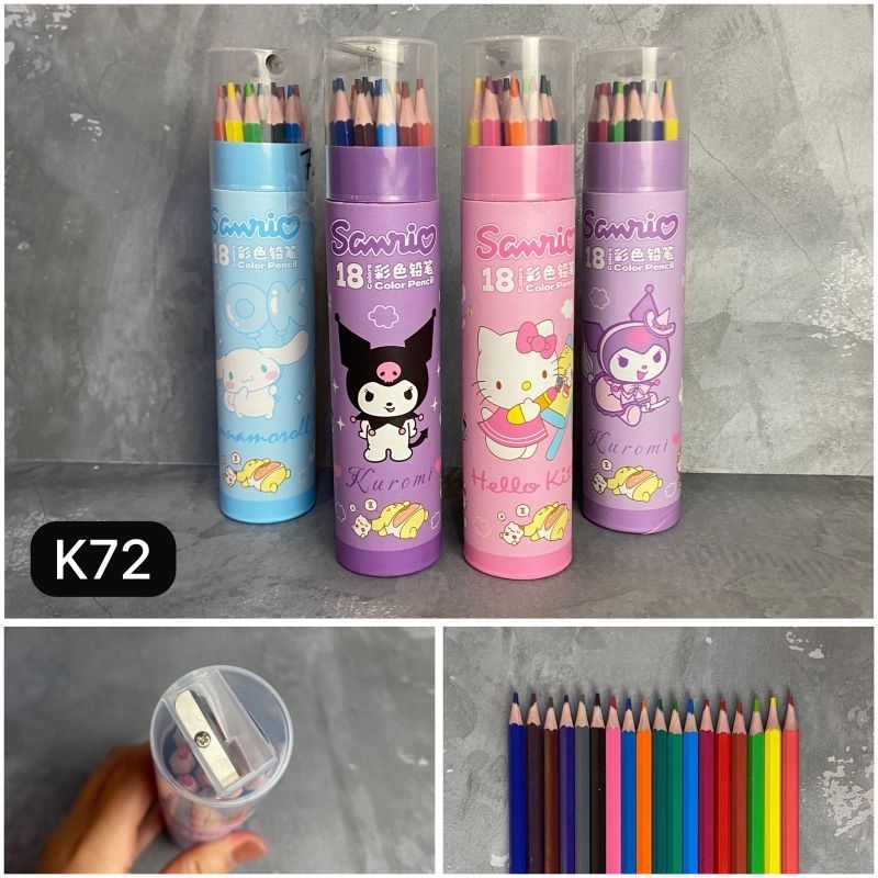 

pensil warna 18 warna sanrio/kuromi