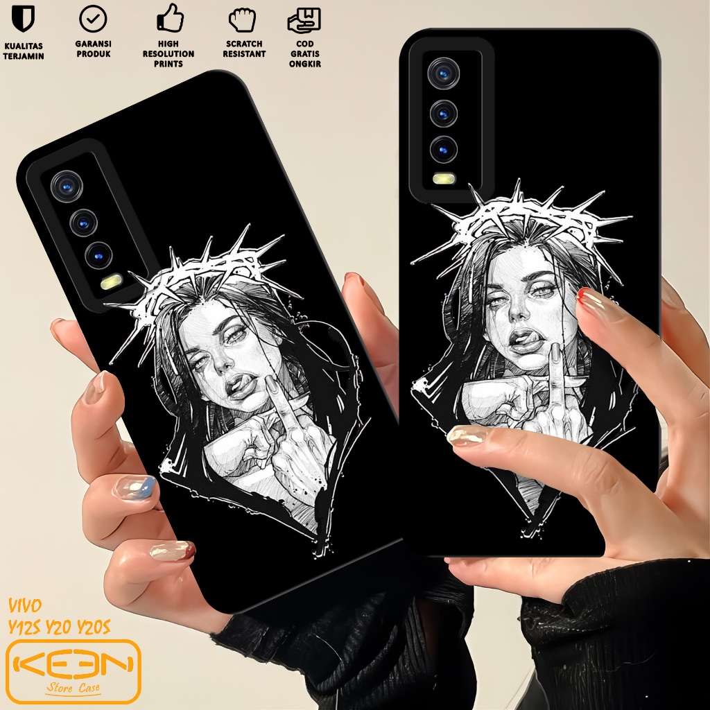 Case Vivo V2026 V2027 V2029 V2043 - Softcase Vivo V2026 V2027 V2029 V2043 Motif Black - Casing Hp Vi