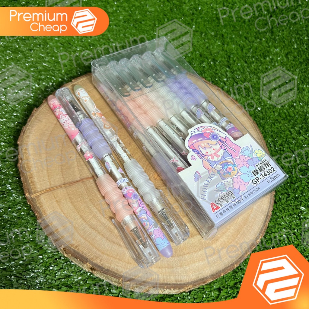 

[12 PCS] Pen Hapus Gel Pen Erasable Odemei GP34302 Flowers
