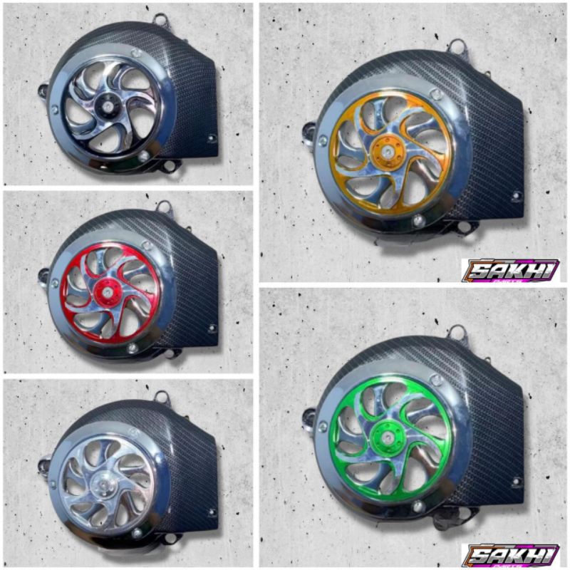 Tutup cover kipas mesin carbon hidrograpic set spinner croem pnp yamaha mio sporty mio smile