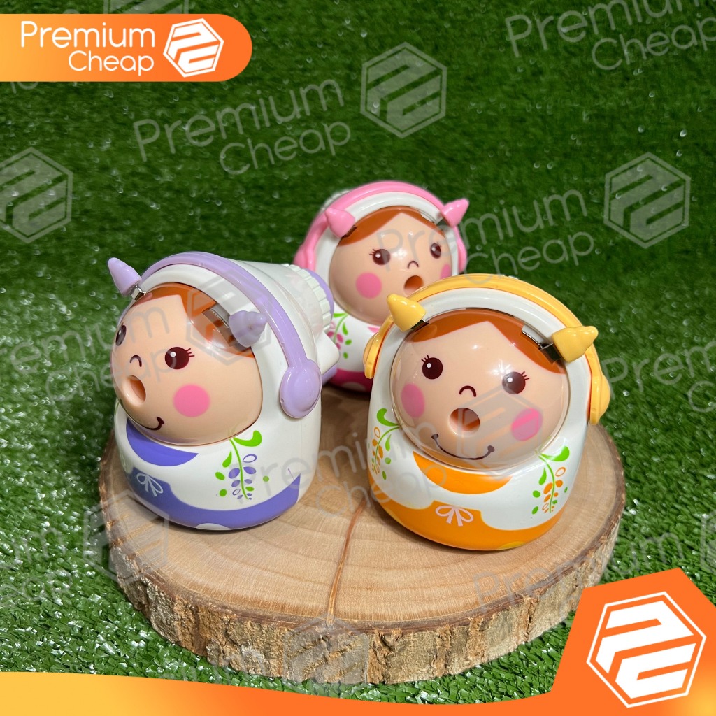 

[1 PCS] Serutan Sharpener Pensil Putar Cewek Chubby Bulat Lucu