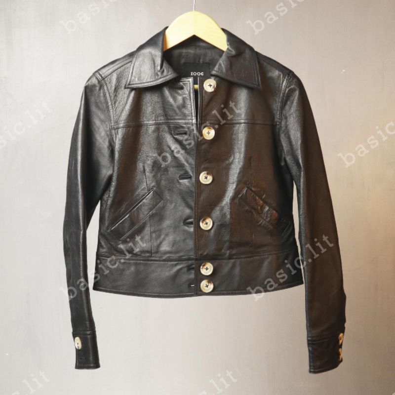 Zooc classic biker leather jacket second preloved