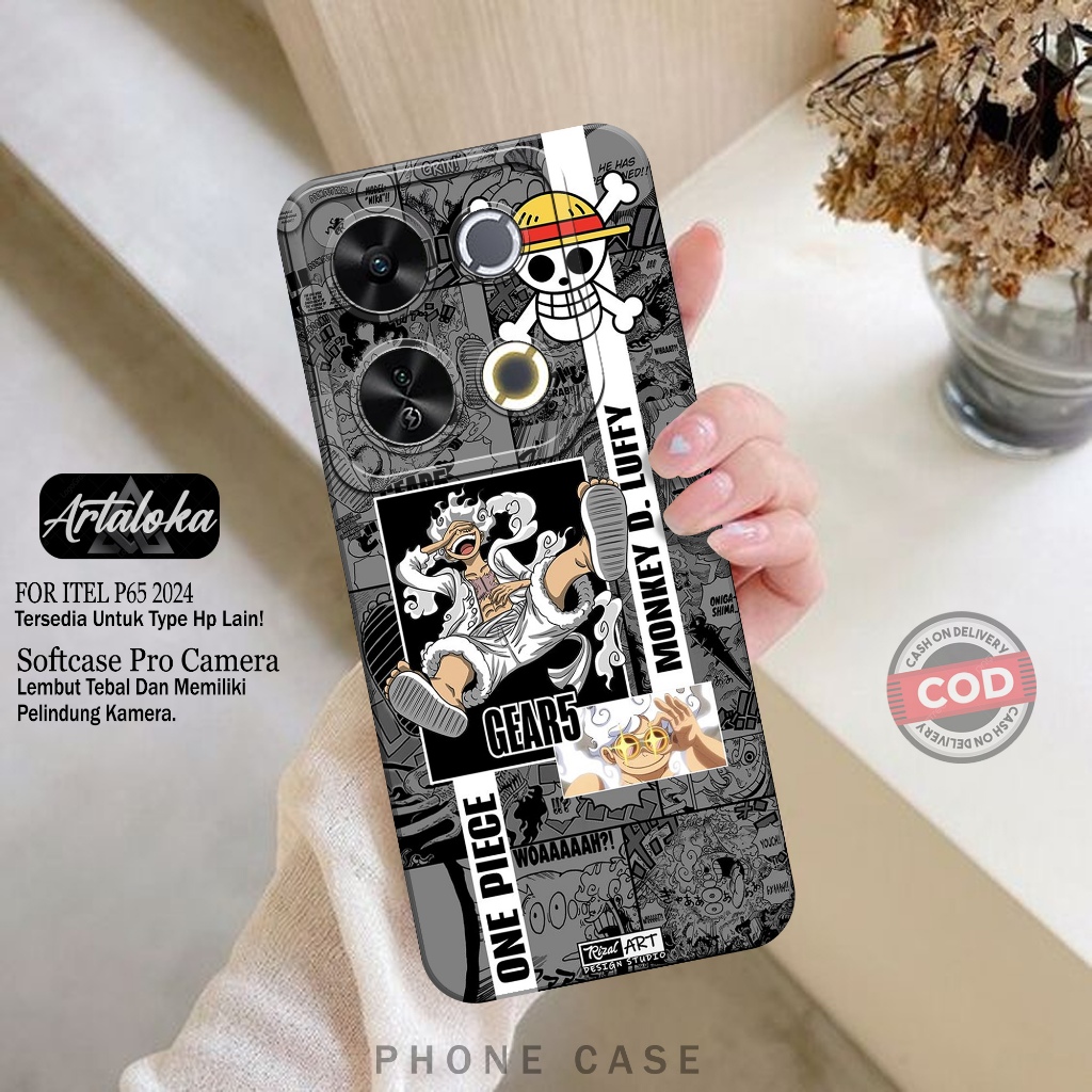 Softcase Hp ITEL P65 2024 Terbaru Fashion Case Anime Case ITEL P65 2024 Silikon TPU Pro Camera Casin