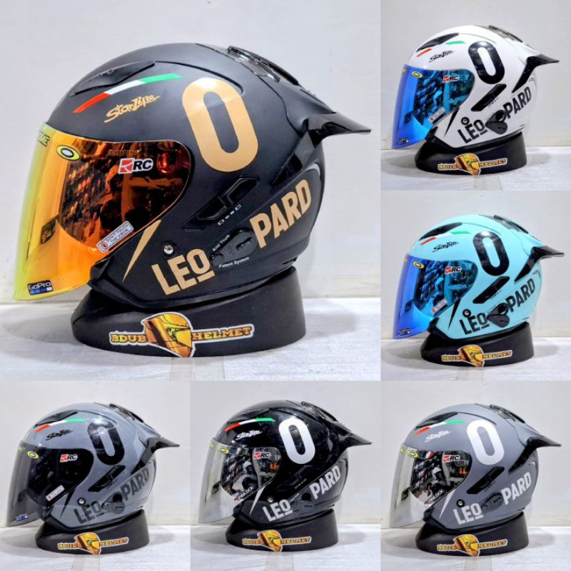 Helm kyt galaxy slide flat R black doff/hitam dof paket ganteng LEOPARD 100% ORIGINAL