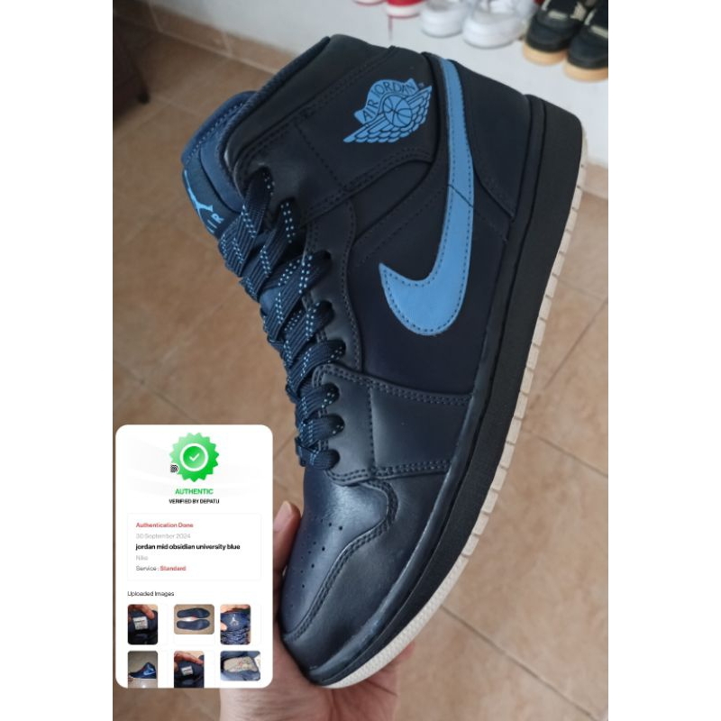 Jordan 1 mid obsidian university blue original authentic