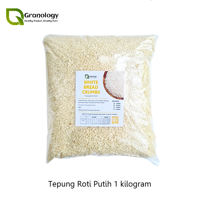 

Tepung Roti Warna Putih / Tepung Panir / White Breadcrumbs (1 kilogram) by Granology