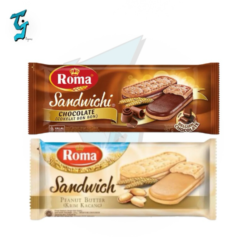 

ROMA Sandwichi Biskuit Rasa Cokelat @157gr & Krim Kacang @206gr