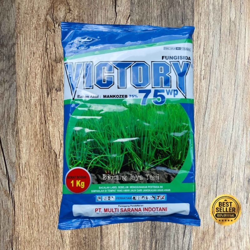 FUNGISIDA VICTORY 75 WP/ BAHAN AKTIF MANKOZEB 75% / MENGENDALIKAN PENYAKIT BERCAK PADA TANAMAN BAWAN