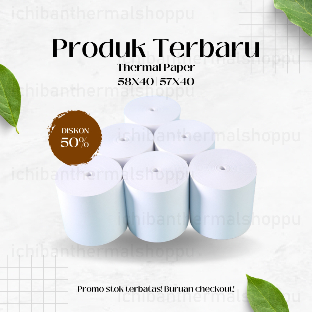 

KERTAS THERMAL 58MM 58X40 / 57X40 CORELESS PRINTER BLUETOOTH 58MM TERMAL POS RECEIPT STRUK KASIR / PPOB PAPER ROLL MINI 58X40MM 57X40MM PANDA VSC EPPOS IWARE CORELESS TANPA CORE