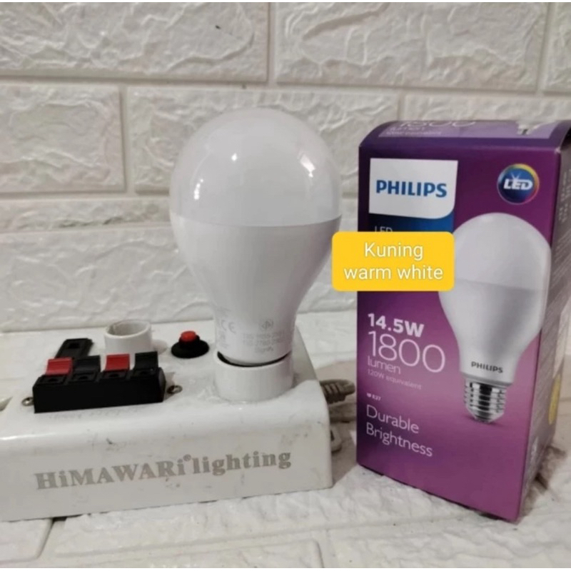 PHILIPS Bohlam Lampu Led 3W 4W 6W 8W 10W 12W 14,5 Watt Cahaya Kuning Warm White 3000K Garansi 1 Tahu