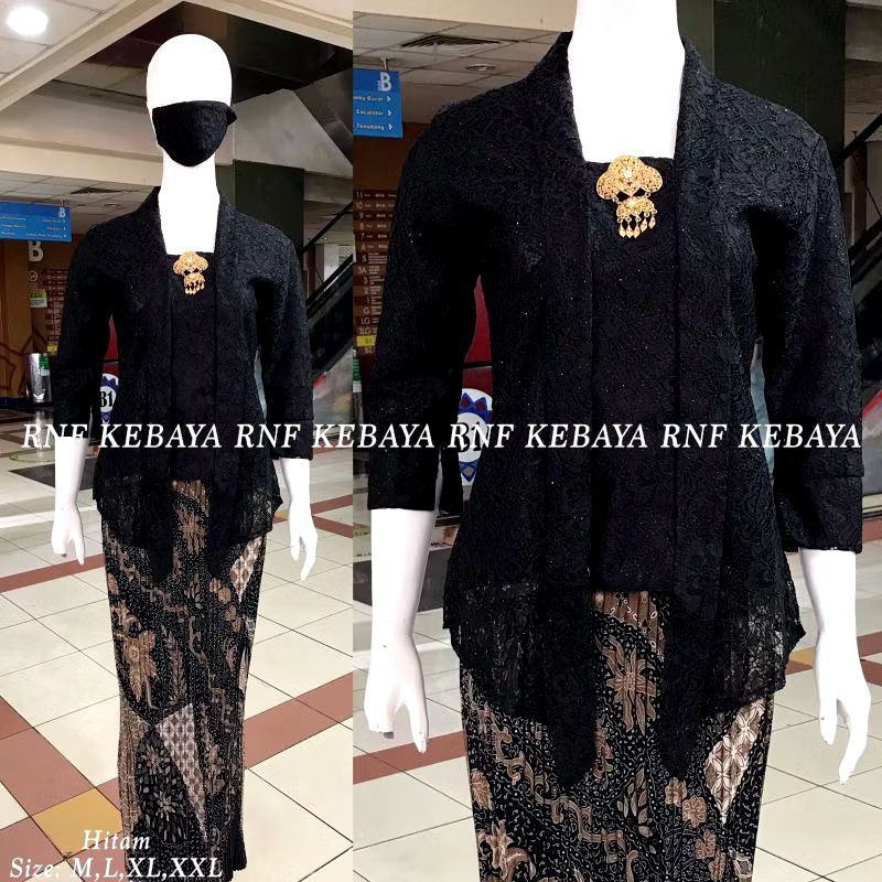 Setelan Kebaya Encim Brokat Kutubaru Rok plisket modern Kebaya Brokat Busui freandly remaja dewasa A