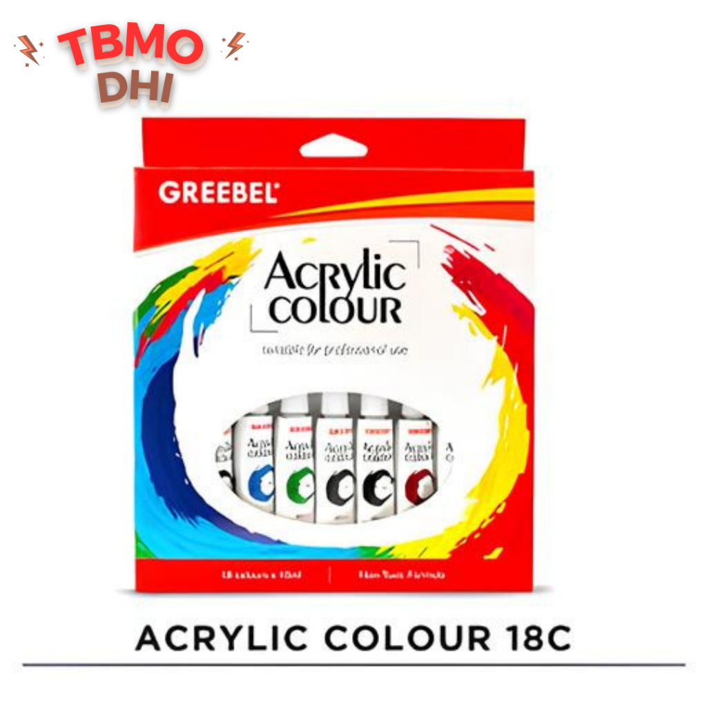 

TBMO ACRYLIC COLOUR PAINTS 10ML 18C GREEBEL / CAT AKRILIK / GREEBEL Cat Lukis Akrilik 18 Warna