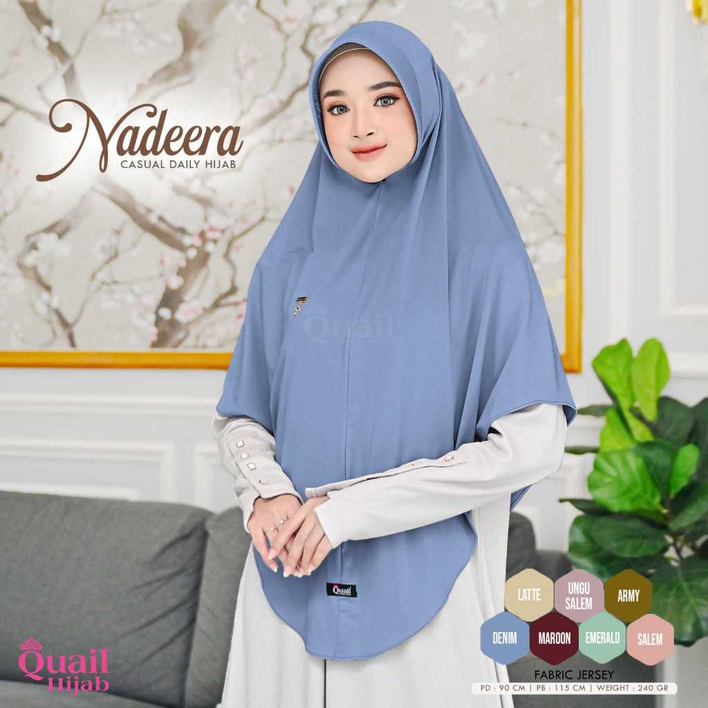 Nadeera Casual Daily hijab Original Quail Jilbab Wanita Nadeera QuailHijab jersey Pad Nadeera