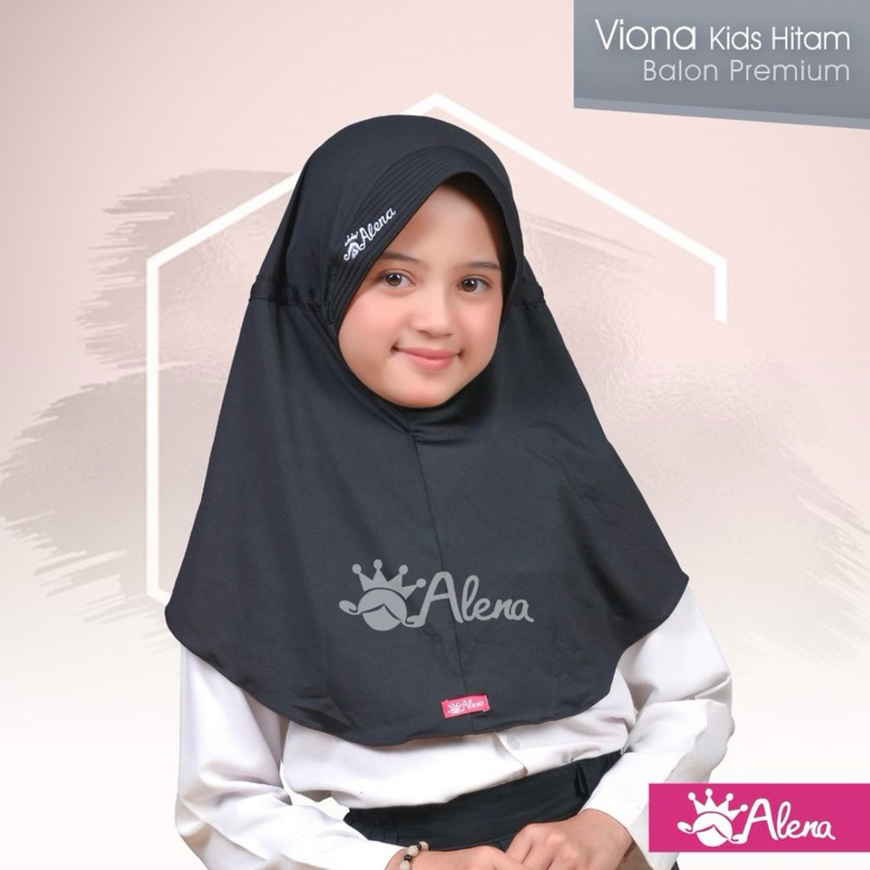 Hijab Kerudung Sekolah Anak SD Warna Hitam ORI By Alena Hijab