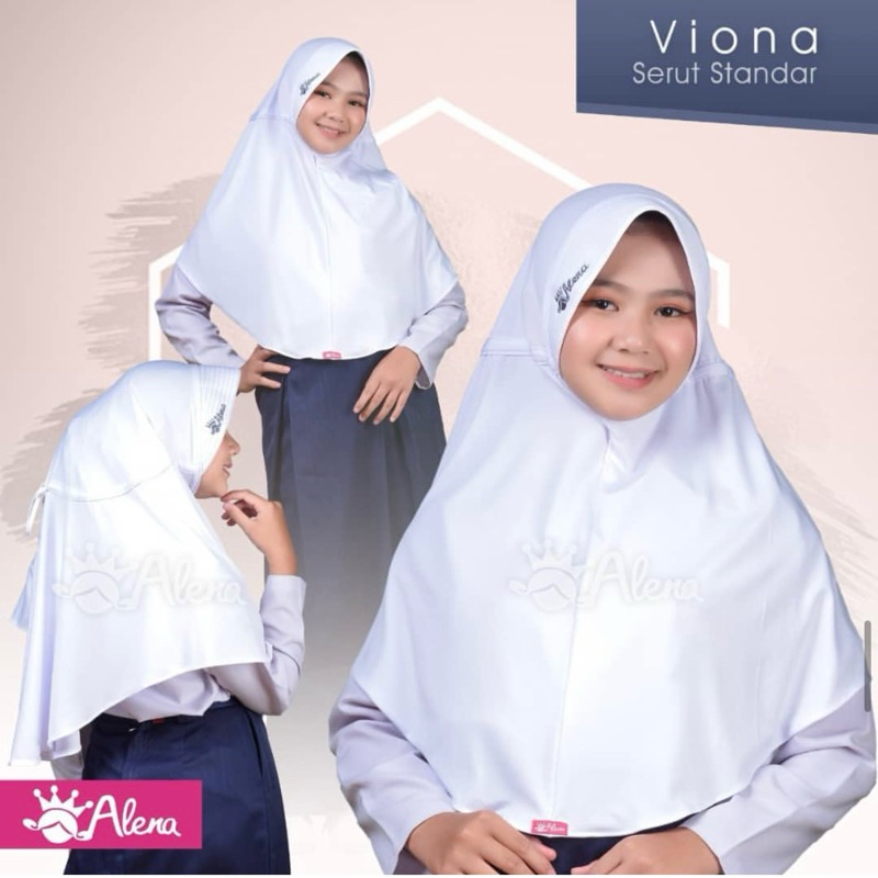 Hijab Kerudung Sekolah SMP Warna Putih ORI By Alena