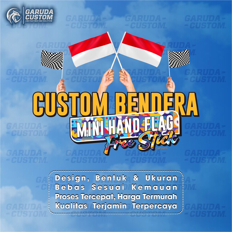 [TERLARIS] Bendera Tangan Custom | Bendera Tangan Kecil | Bendera Pawai | Bendera Tour Guide | Bende